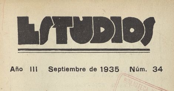 Estudios: número 34, septiembre de 1935