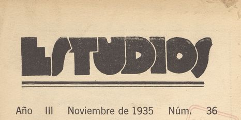 Estudios: número 36, noviembre de 1935