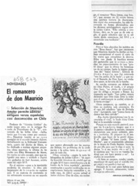 El romancero de don Mauricio  [artículo] Abraham Santibañez.