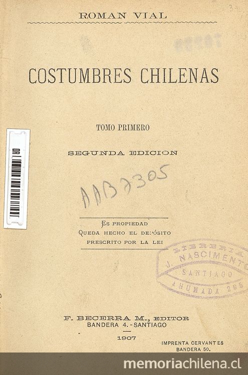 Costumbres chilenas. Volumen I