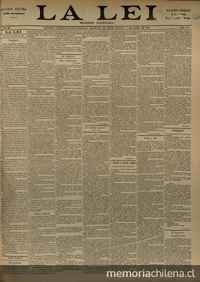 La Lei. Diario Radical. Año III, número 881, Santiago de Chile, domingo 11 de abril de 1897