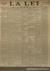 La Lei. Diario Radical. Año III, número 892, Santiago de Chile, sábado 24 de abril de 1897