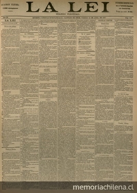 La Lei. Diario Radical. Año III, número 893, Santiago de Chile, miércoles 25 de abril de 1897