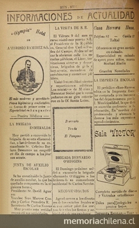 Informaciones de Actualidad. Run-Run, Periódico Infantil de las Escuelas Públicas. Tal Tal, Año 1, N.º 1, 15 de agosto de 1929, p. 4.