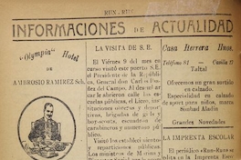 Informaciones de Actualidad. Run-Run, Periódico Infantil de las Escuelas Públicas. Tal Tal, Año 1, N.º 1, 15 de agosto de 1929, p. 4.