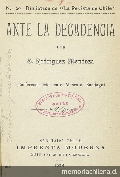 Ante la decadencia: Conferencia