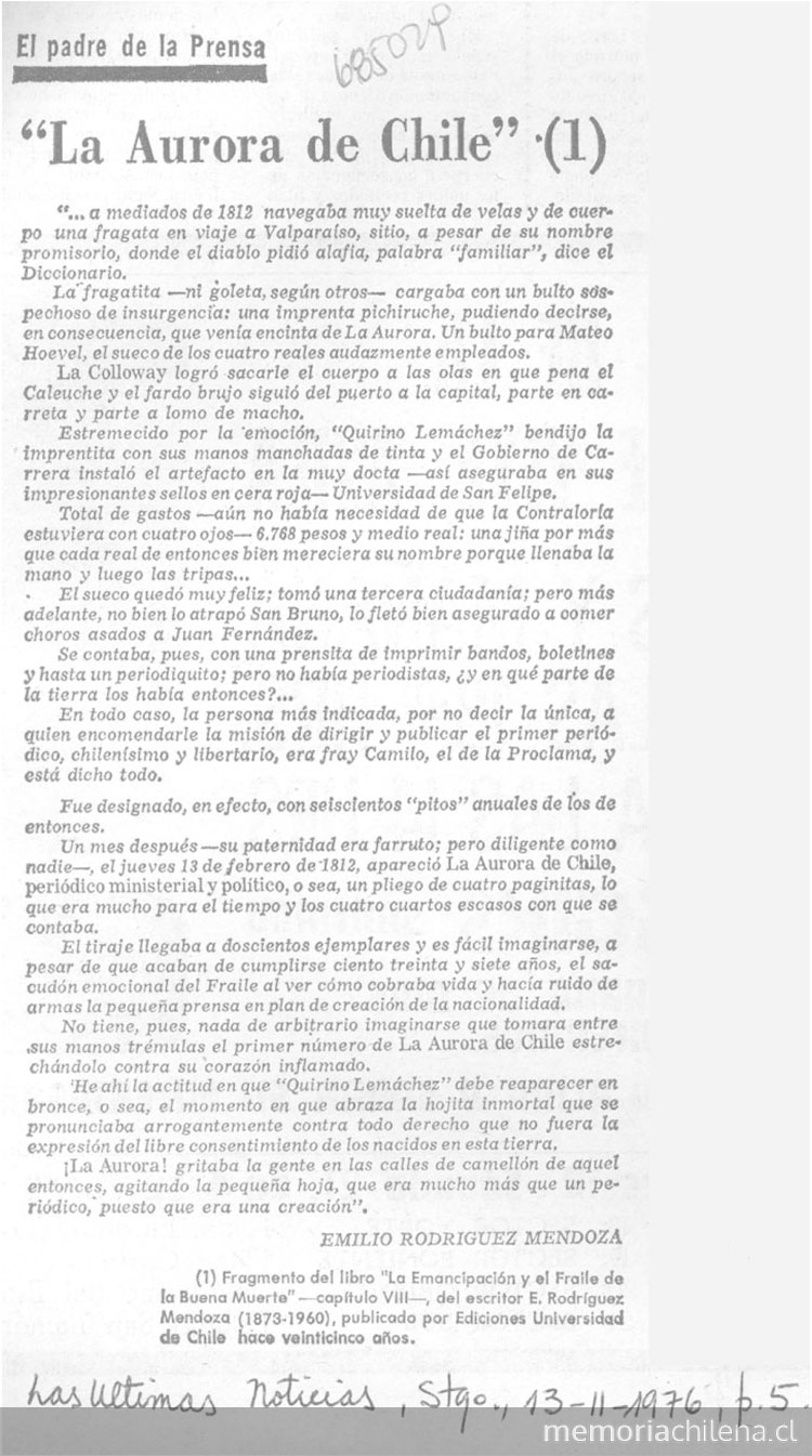 "La Aurora de Chile" (1)