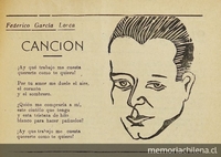 "Canción" de Federico García Lorca en revista Vértebra del Liceo de Hombres de La Serena.