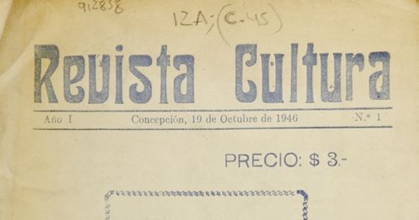 Portada dedicada a Gabriela Mistral en Revista Cultura del Liceo de Hombres de Concepción el año 1946.