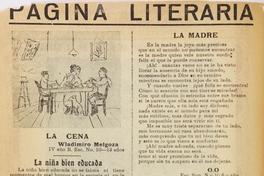 Página literaria en Andarín, Concepción, Año I, N° 4, 11 de julio de 1928 p. 2.