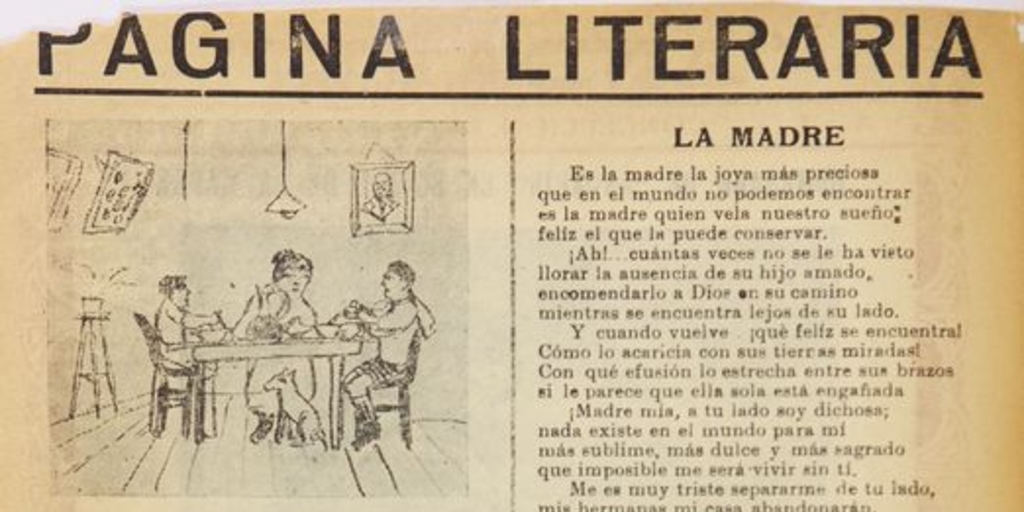 Página literaria en Andarín, Concepción, Año I, N° 4, 11 de julio de 1928 p. 2.