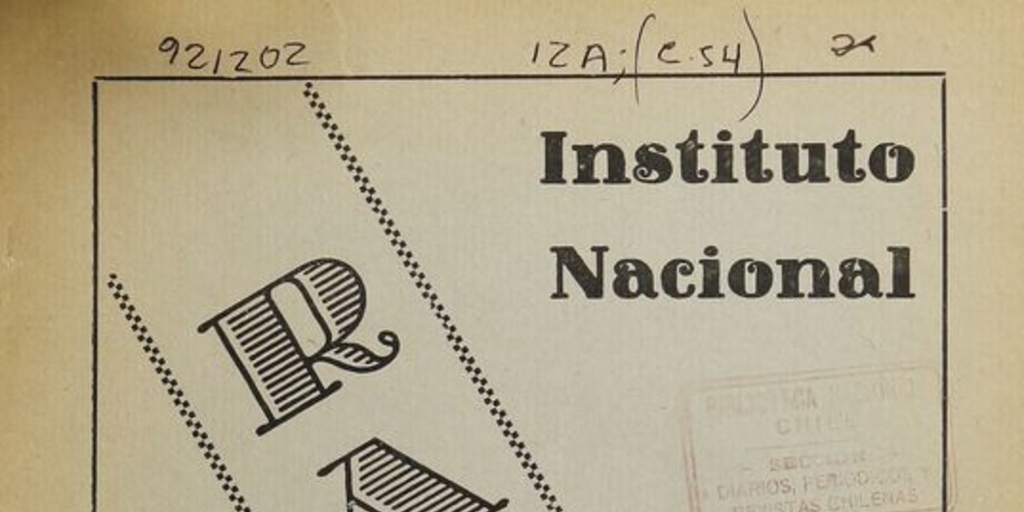 Directorio de la revista Ráfaga del Instituto Nacional de Chile, 1935.