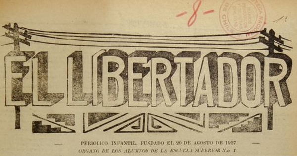 Portada El Libertador, Año VI, N° 21, Chillán, 20 de agosto de 1955, p.1.