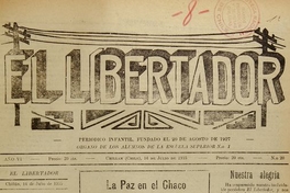 Portada El Libertador, Año VI, N° 21, Chillán, 20 de agosto de 1955, p.1.