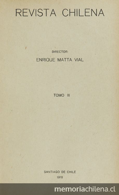 Revista chilena : tomo III, número 12, 1918