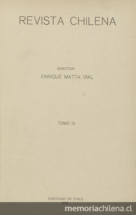 Revista Chilena. Año 3, número 27, noviembre de 1919