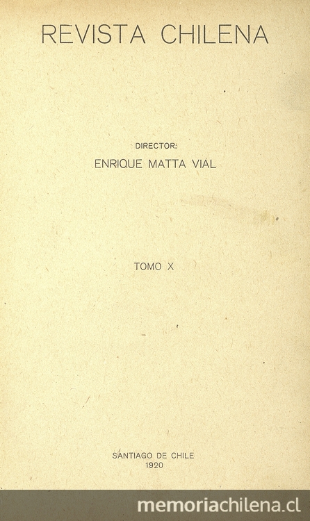 Revista Chilena. Año 3, número 31, mayo de 1920