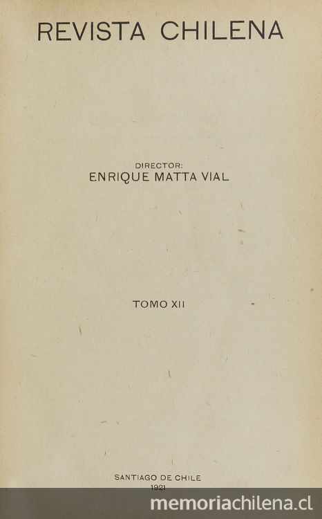 Revista chilena: tomo XII, número 41, mayo de 1921