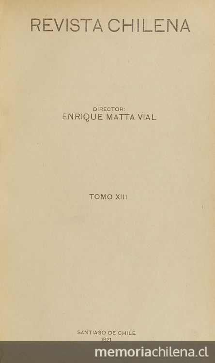 Revista Chilena. Año 4, número 47, noviembre de 1921