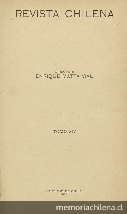 Revista chilena: tomo XIV, número 53, julio de 1922