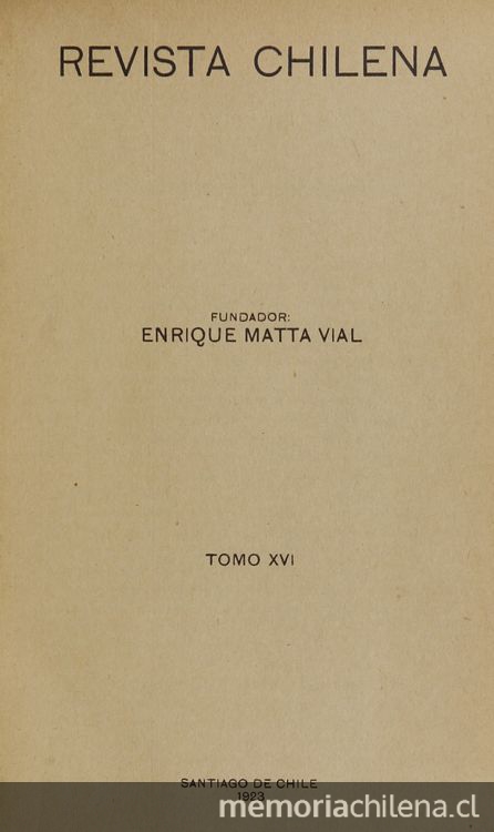 Revista chilena: [tomo 16, número 63-64, julio de 1923]