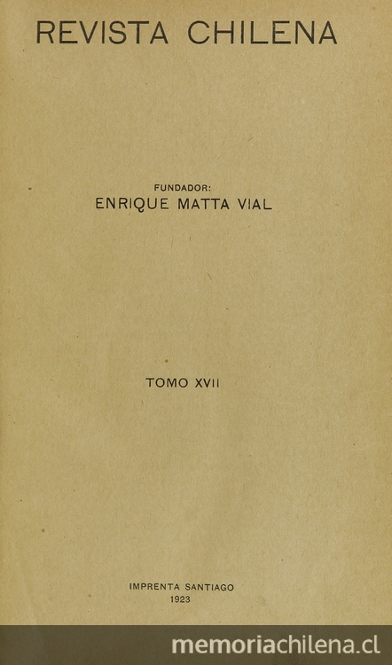 Revista Chilena. Año 7, número 66-67, octubre-noviembre de 1923