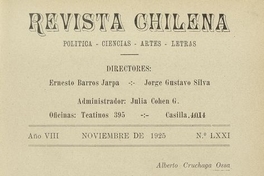 Revista chilena: año 8, número 71, noviembre de 1925