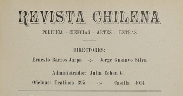 Revista chilena: año 10, número 73, marzo de 1926