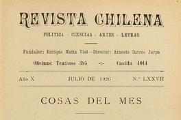 Revista chilena: año 10, número 77, julio de 1926
