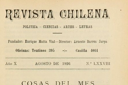Revista chilena: año 10, número 78, agosto de 1926