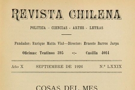 Revista chilena: año 10, número 79, septiembre de 1926