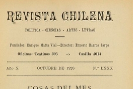 Revista chilena: año 10, número 80, octubre de 1926