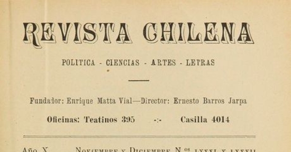 Revista chilena: año 10, número 81-82, noviembre-diciembre de 1926