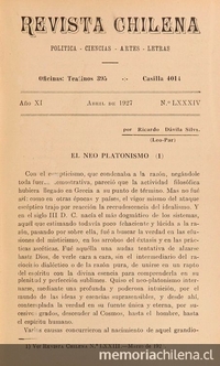 Revista chilena: año 11, número 84, abril de 1927