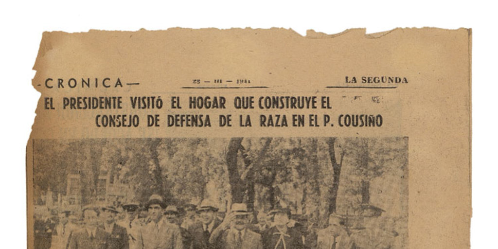 El Presidente visitó el hogar que construye el Consejo de Defensa de La Raza en el P. Cousiño