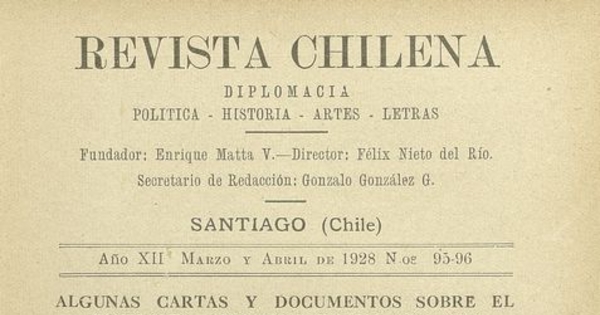 Revista chilena: año 12, números 95-96, marzo-abril de 1928