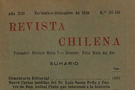 Revista chilena : año 13, números 115-116, noviembre-diciembre de 1929