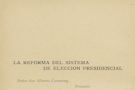 La reforma del sistema de elección presidencial