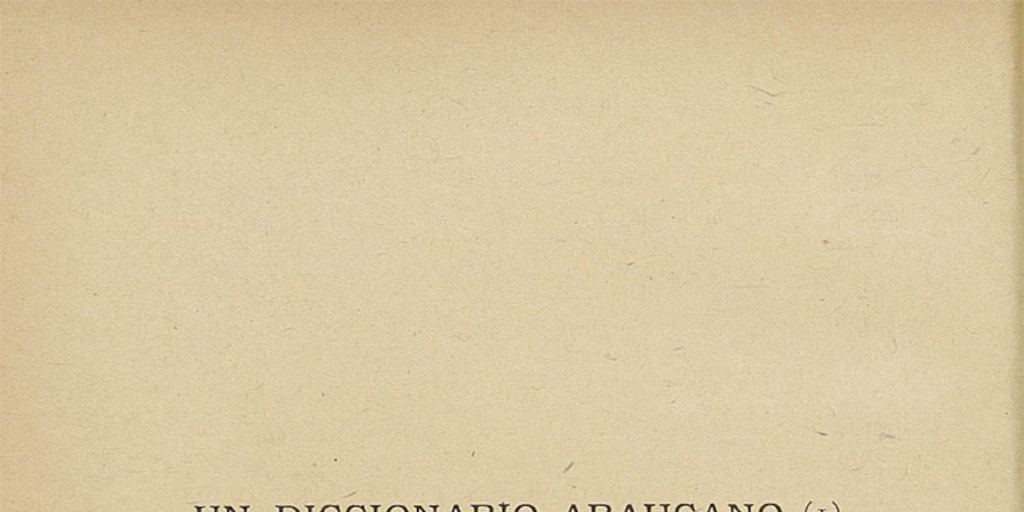 Un diccionario araucano
