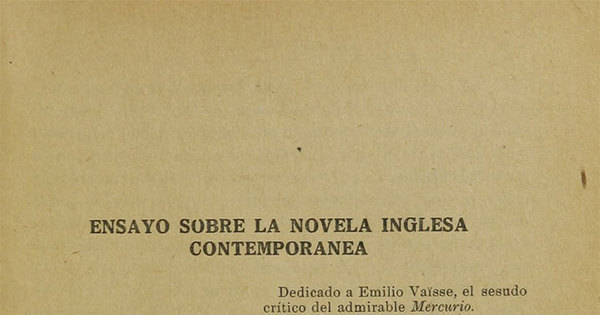 Ensayo sobre la novela inglesa contemporánea