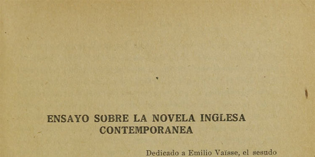 Ensayo sobre la novela inglesa contemporánea