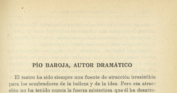 Pío Baroja, autor dramático