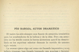 Pío Baroja, autor dramático Pío Baroja, autor dramático