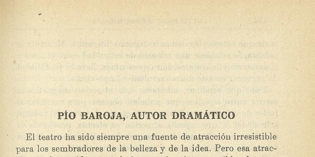 Pío Baroja, autor dramático Pío Baroja, autor dramático