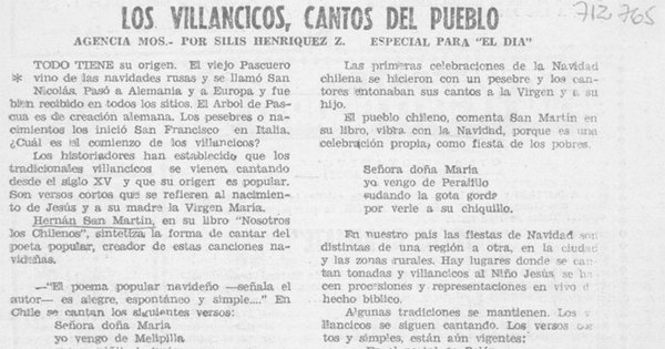 Los villancicos, cantos del pueblo