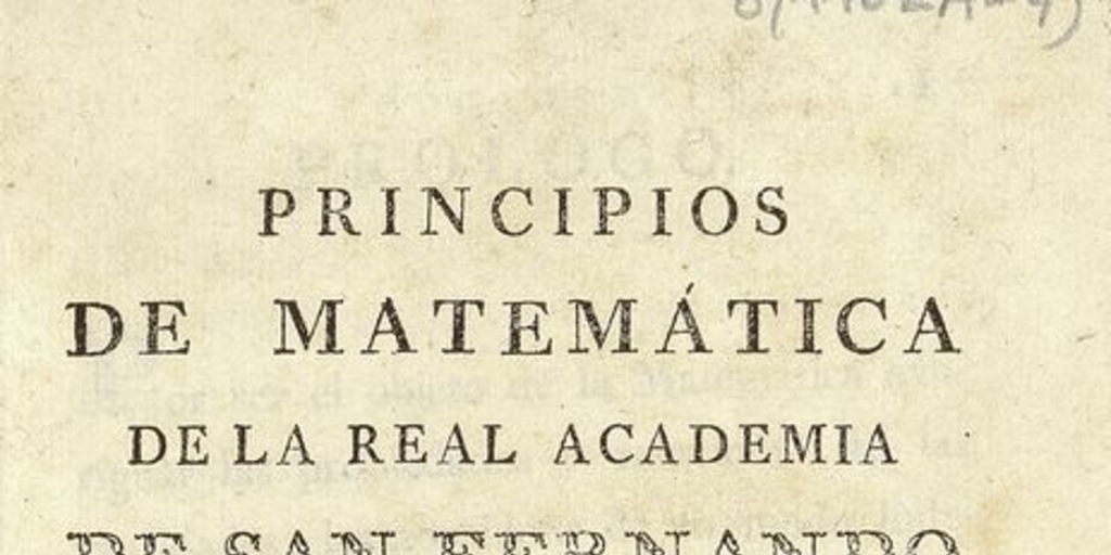 Portada de Principios de matemáticas de la Real Academia de San Fernando, volumen 2