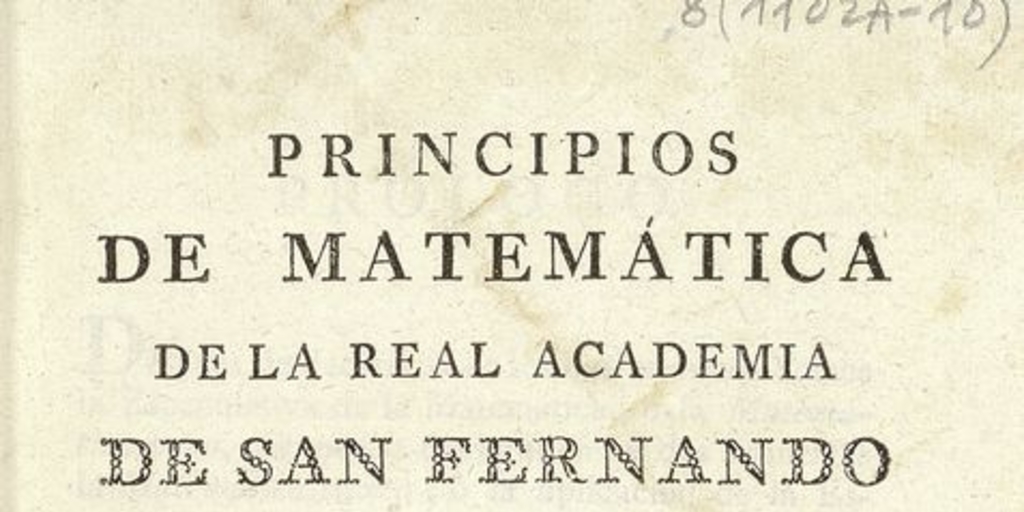 Portada de Principios de matemáticas de la Real Academia de San Fernando, volumen 3