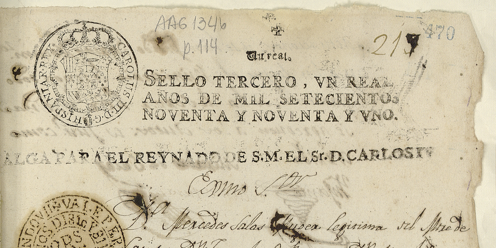 D[oñ]a Mercedes Salas muger lexitima del M[aes]tre de Campo d[o]n Jose Ant[oni]o Roxas, y D[o]n Man[ue]l Ortusar a nombre de D[o]n Juan Ant[oni]o Oballe su deudo inmediato ...[manuscrito]