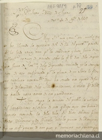 [Carta] 1809 Ago. 10, Santiago [al] Sr. Dn. Juan Muñoz de Rosas