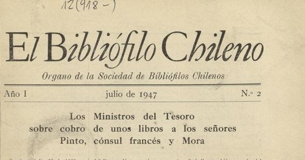 El Bibliófilo chileno: año 1, número 2